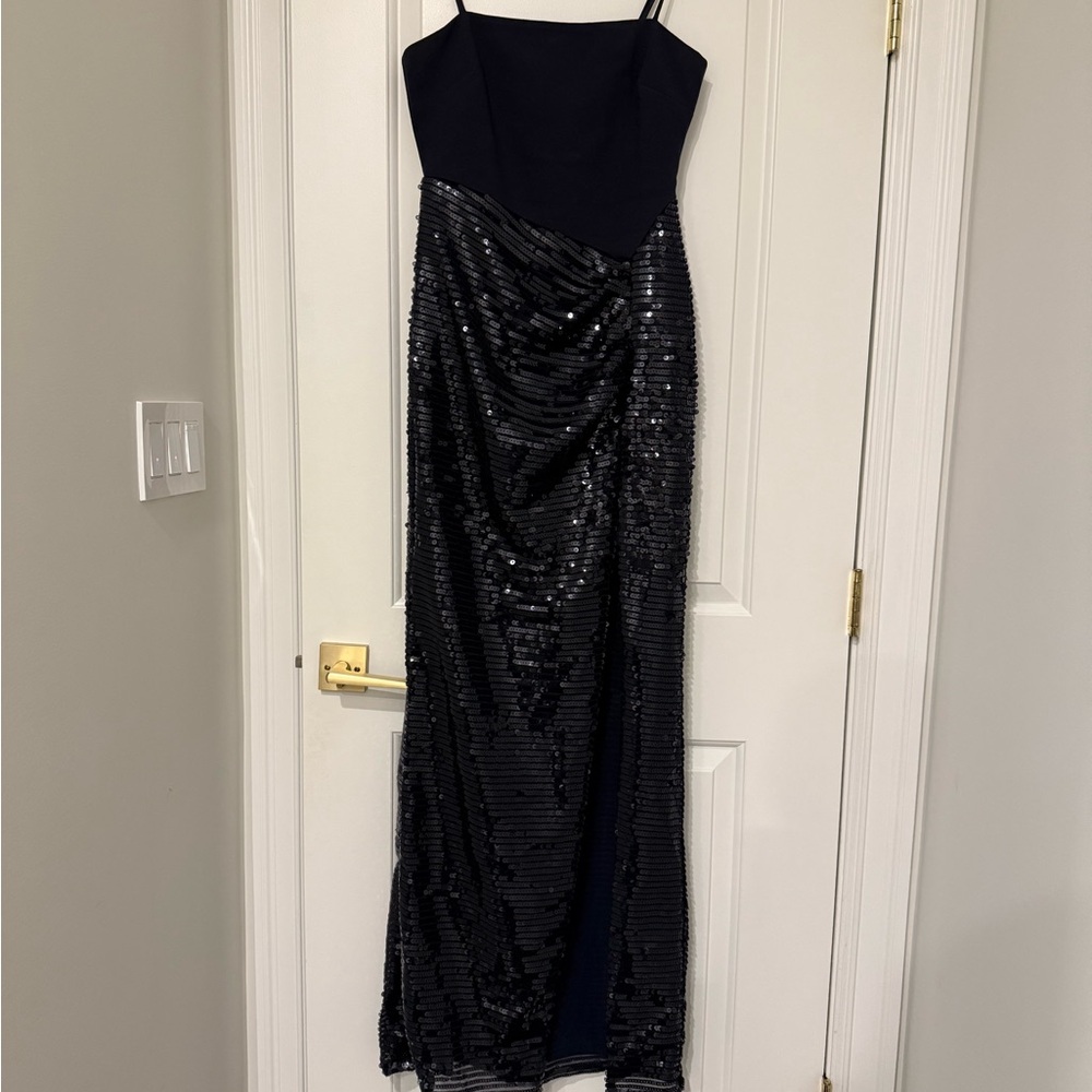 NWT Elegant Navy Sequin Evening Dress